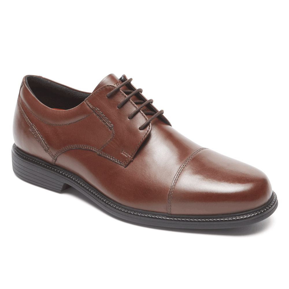 Rockport Mens Oxfords Brown - Charles Road Cap Toe - UK 096-HYVMDF